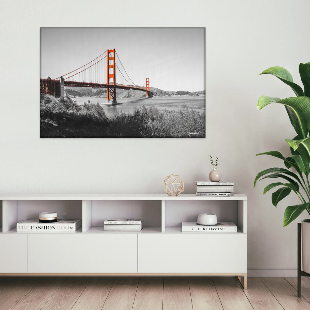 Print photo Golden Gate Bridge in one color